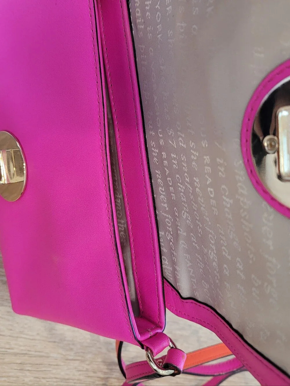 Kate Spade Pink Leather Crossbody Clutch with Gold Turn-Lock